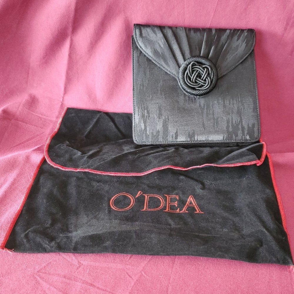 Rare Vintage Patrick O'Dea Black Evening Purse /Bag with Dust Cover